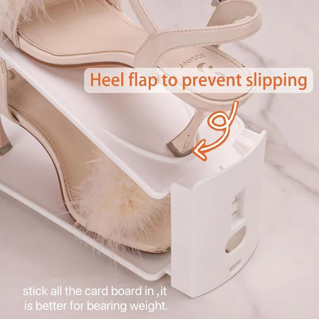 12 Pack Shoe Slots Organizer Adjustable Level Shoe Stacker Holder Storage Space Saving Sneakers Display Tray Rack for Closet (White, 12Pack) - Image 4