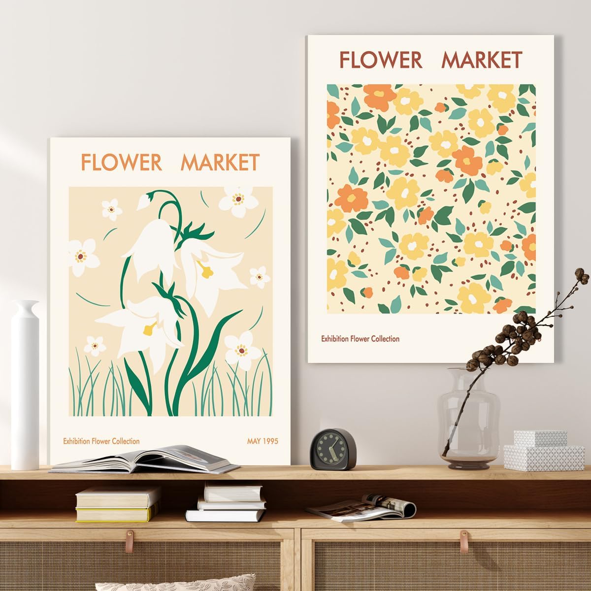 AUIAU Flower Market Wall Art Prints Matisse Art Poster Spring Floral Canvas Framed Print Room Aesthetic Decor for Girls Dorm Bedroom Gallery Living Room Decor 12x16 Inch Set of 6 - Image 4