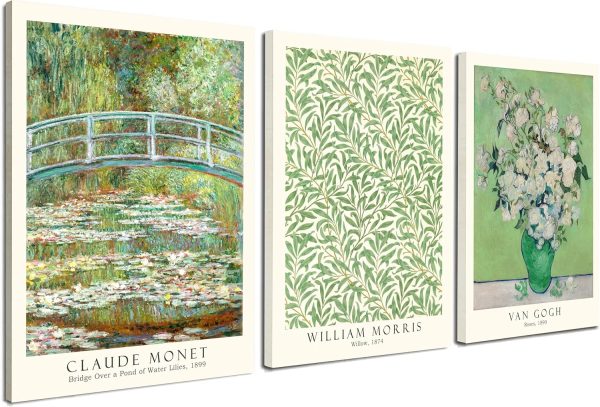 Induslyfe Framed Grass Wall Art Canvas Decor Set of 3, Matisse Wall Art Framed Prints Posters Mid Century Modern Art, Aesthetic Floral Botanical wall art for bedroom, living room, bathroom 12x16